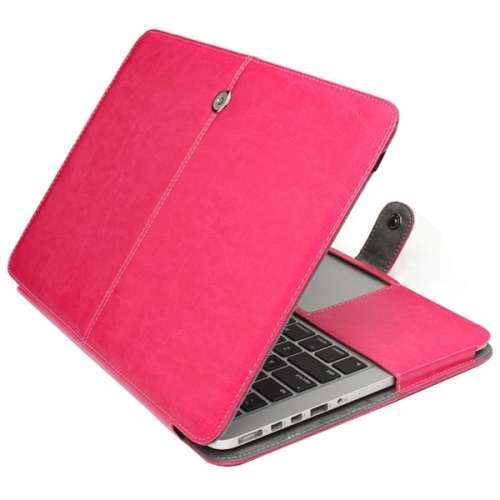 MacBook Pro Retina 15` Leather Case with Snap Fastener (Pink)
