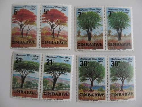 Zimbabwe (1981) - Tree Conservation Set in Mint Pairs