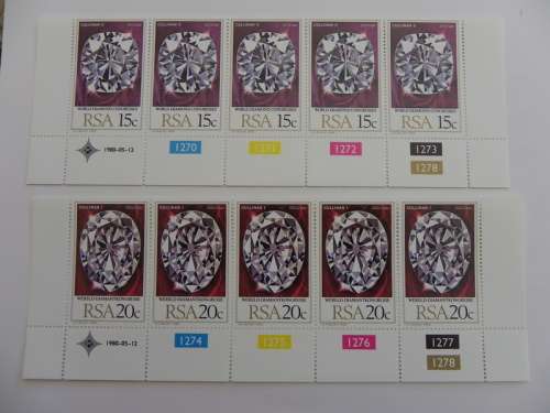 RSA 3.22 (1980) - World Diamond Congress Mint Control Block Set