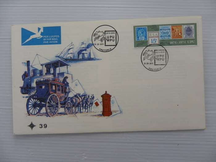 RSA 1.39 (1974) - Centenary of UPU Official FDC