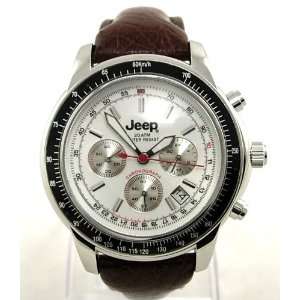 MENS JEEP WATCH CHRONOGRAPH BROWN LEATHER STRAP
