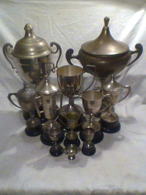 Ideal for Display, A Job Lot of 11 Old Cups ranging from 1948&9 to The biggest one 1999.