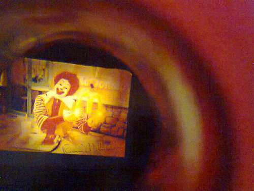 FOR The Collector.Ronald McDonald's = Binocular,Water squirt,slide show inside head + Roller Stamps