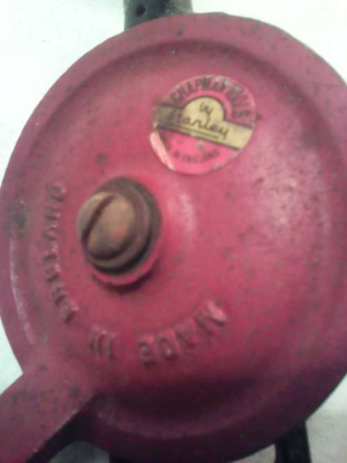 Really Old vintage Red "Stanley" Hand Drill Chapman Tools England, looks as it was never used.