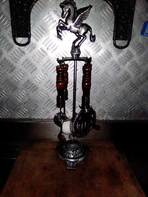 Wow 3 Bar Items. A Soda pump Fire Hydrant, Clear Ice crusher. Old Knight bar accessories on hanger.