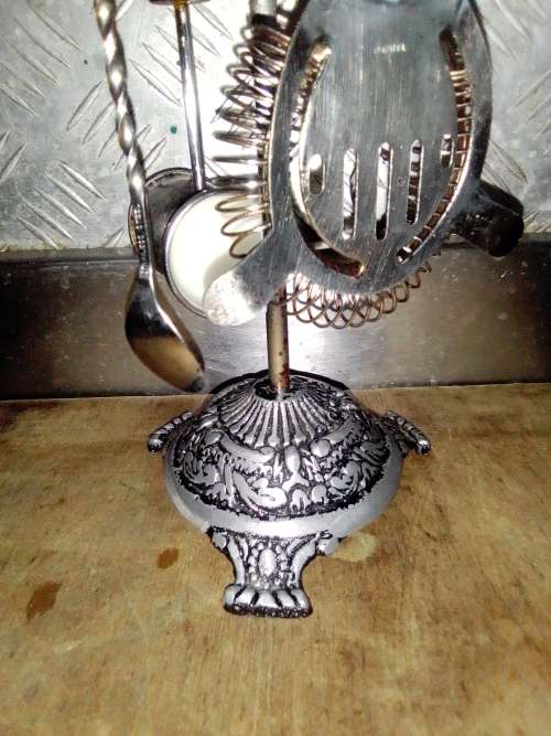 Wow 3 Bar Items. A Soda pump Fire Hydrant, Clear Ice crusher. Old Knight bar accessories on hanger.