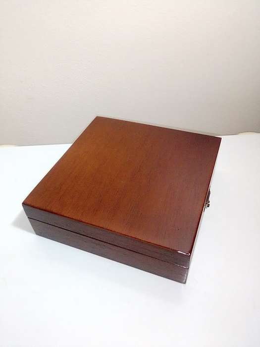 Collectible Mercedes Benz shot glasses wooden box Plus a boxed Bar spanner (opener/mixer) tool kit