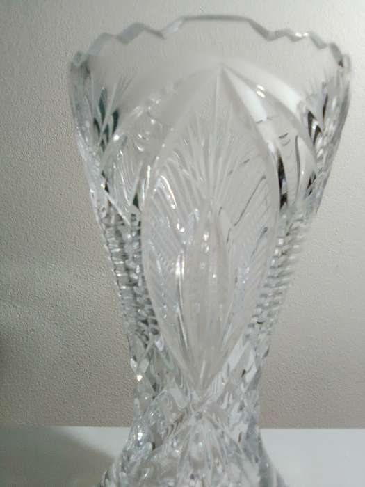 A Beautiful work of art. A Mid-Century Fleur de Lys Czech vase 20th century art.
