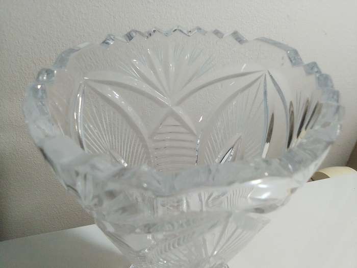 A Beautiful work of art. A Mid-Century Fleur de Lys Czech vase 20th century art.