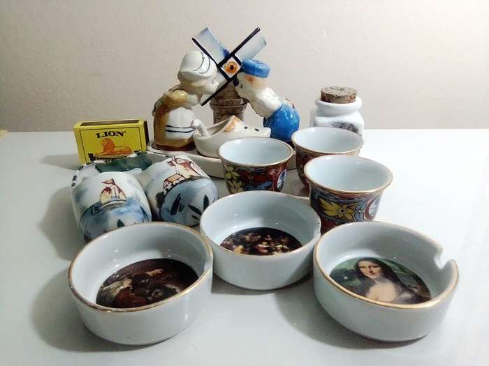 Job lot 13 collectible items ceramic figurines. Kingsway, Royal Deco, Yamashima, Hand painted Items.