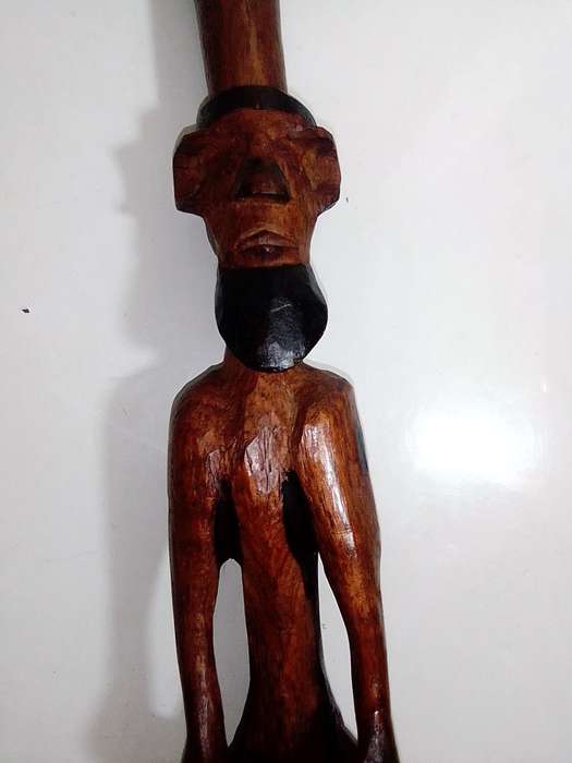 Vintage African Walking Stick Carved Ebony Wood GoGo Tribe Ebony Walking Stick.