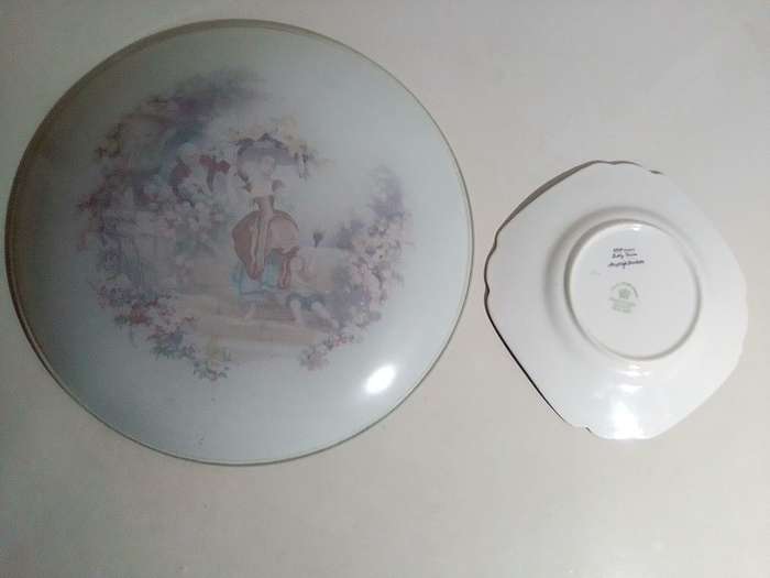 Rare Plate`s. A Melba Ware Dolly Varden plate. Circa 1925  and a Romantic Decor Floral Plate Retro