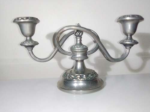 Vintage `ianthe` Ornate double Candle centre piece candlestick with al it`s cups present.