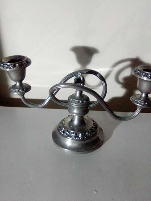Vintage `ianthe` Ornate double Candle centre piece candlestick with al it`s cups present.