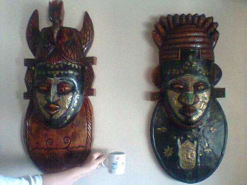 A PAIR OF Furtilaty Mask's For the a CHIEF's Wedding  from GANA.They Weigh 12Kg without Box