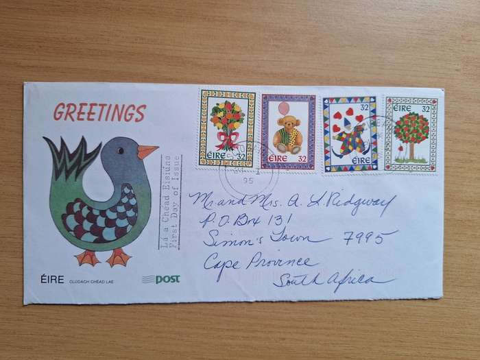 Greetings First day of issue stamps fronm Ireland 1995