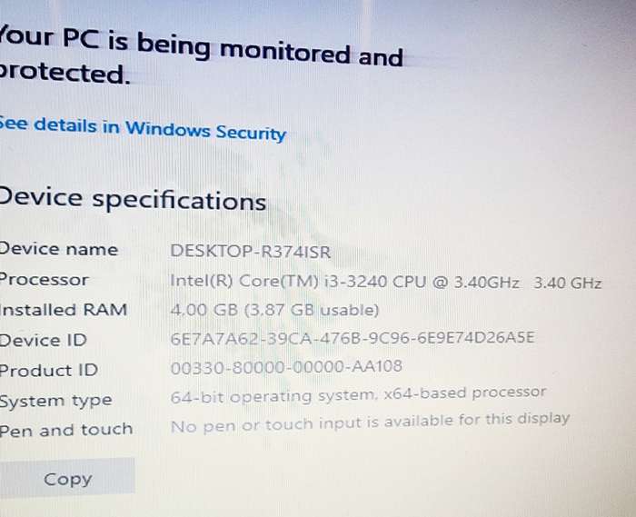 Dell Vostro 270 Desktop PC complete with monitor, keyboard and mouse