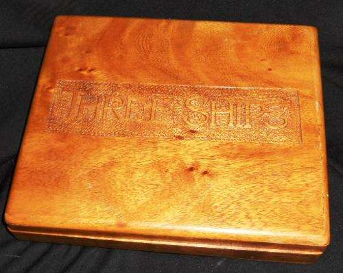 Three Ships Wooden Cigar Box In Great Condition