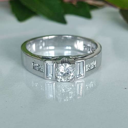Half Carat White Gold Diamond Ring #1073