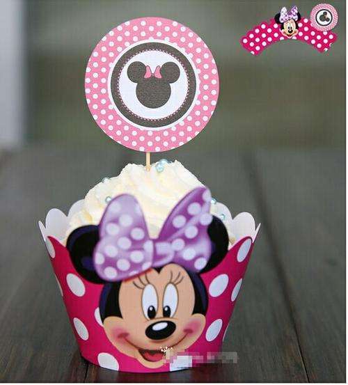 Less 15% Minnie Mouse Cupcake Wrappers 12 wrappers and 12 toppers