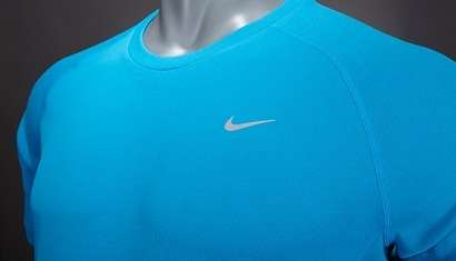 Original Mens NIKE Miler UV Short Sleeve Dri-FIT 543499-415 - Large - UPF 40+
