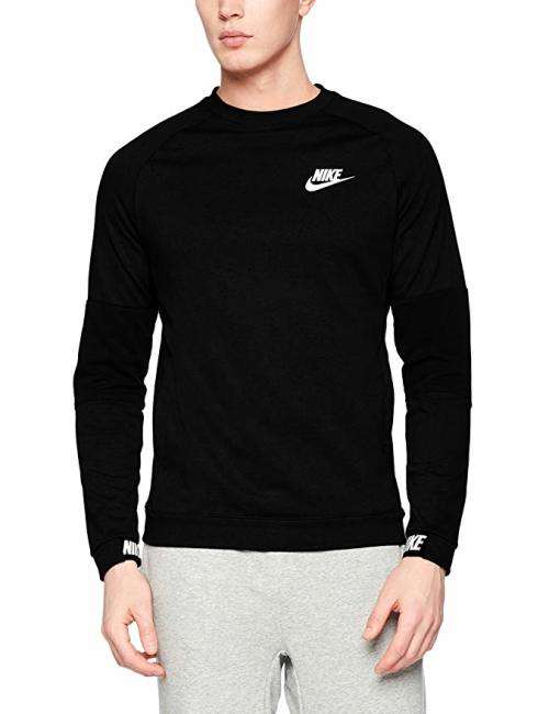 Original Mens Nike NSW AV15 CRW FLC LS Top - AQ7226-010 - Medium