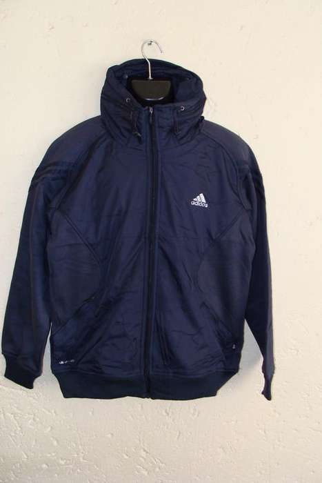 Thick Adidas Jacket with Hood X Large Navy Blue