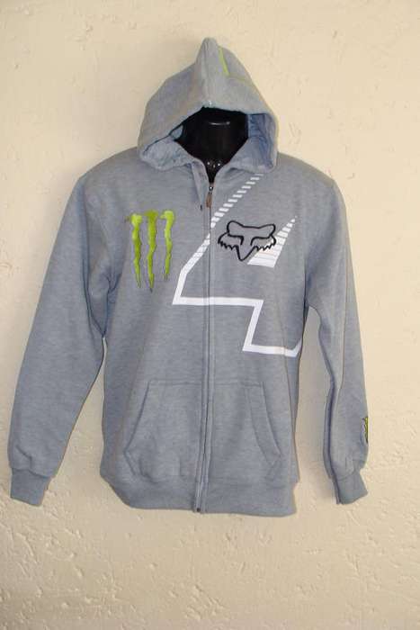Mens Monster Hoodie Medium No Zip Down