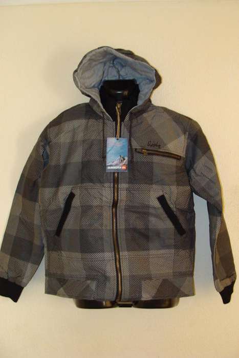 Mens Quiksilver Jacket with Hood - Large Dark Grey