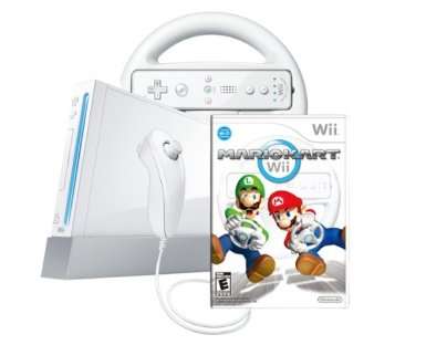 Brand New - Wii Console with Mario Kart Wii Bundle - White