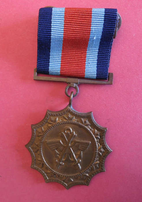 Chief of SADF Commendation Medal no. 6038 with SA Mint mark