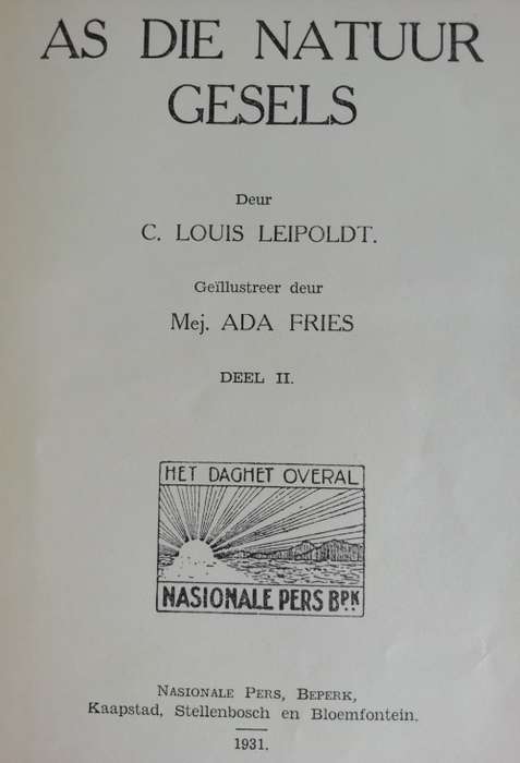 As die Natuur Gesels Deel II / C. Louis Leipoldt