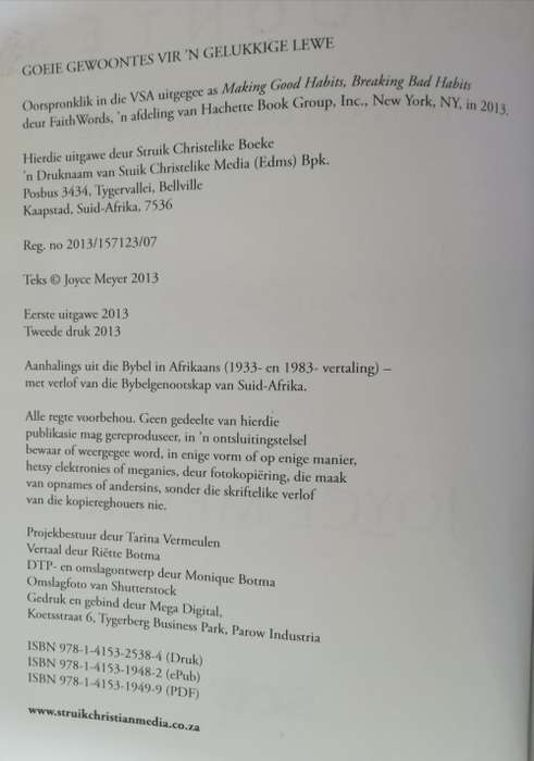 Goeie Gewoontes vir `n Gelukkige Lewe / Joyce Meyer