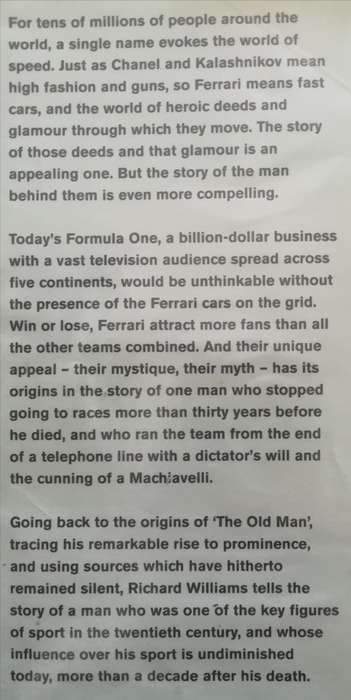 Enzo Ferrari: a life WILLIAMS, Richard