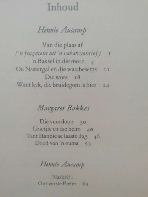 `n Baksel in die More / Hennie Aucamp