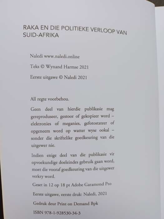 RAKA en die verloop van die politiek van Suid-Afrika / Wynand Harmse
