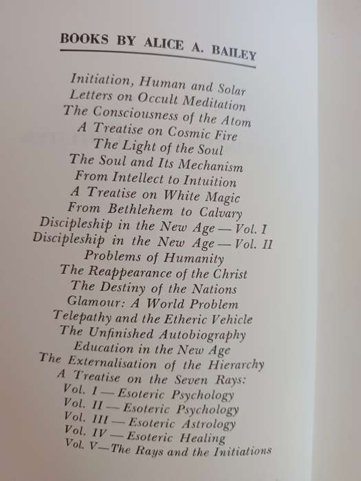 ALICE A. BAILEY  x 5 Books: Esoteric Healing, Esoteric I & II, From Intellect Intuition.....