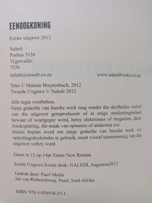 Eenoogkoning / Marlene Breytenbach