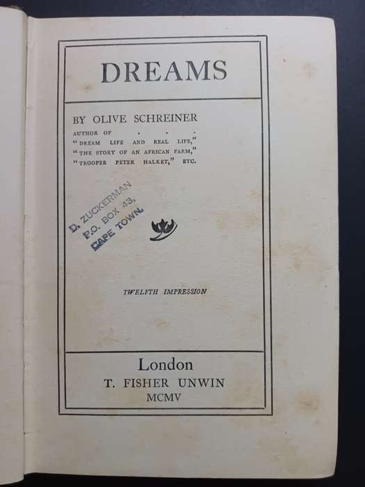 Dreams / Olive Schreiner (1905)