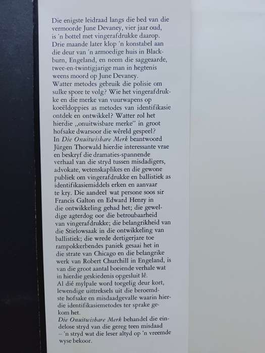 Die Onuitwisbare Merk / Jurgen Thorwald