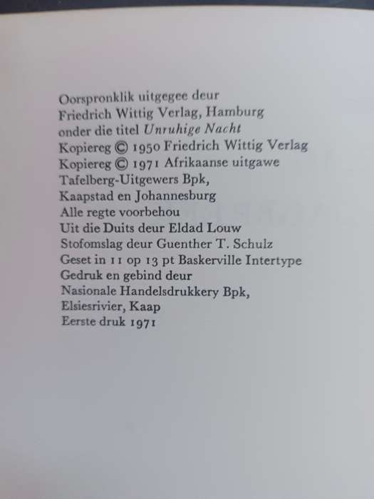 Lang Nag voor Dagbreek / Albrecht Goes