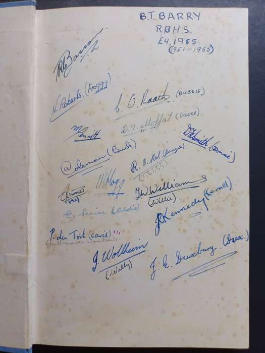 THE HISTORY OF THE RONDEBOSCH BOYS HIGH SCHOOL 1897-1947 /  D.E. CORNELL (Signed)