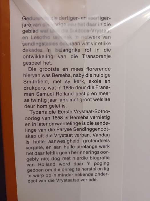 SAMUEL ROLLAND: pionier van die sending in die Vrystaat 1801-1873 / Frantz Balfet