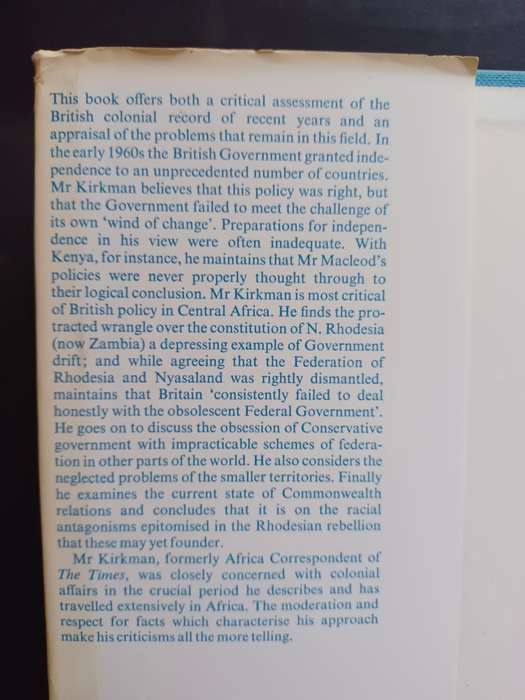 Unscrambling an Empire: A Critique of British Colonial Policy, 1956-1966. / Kirkman, W.P.