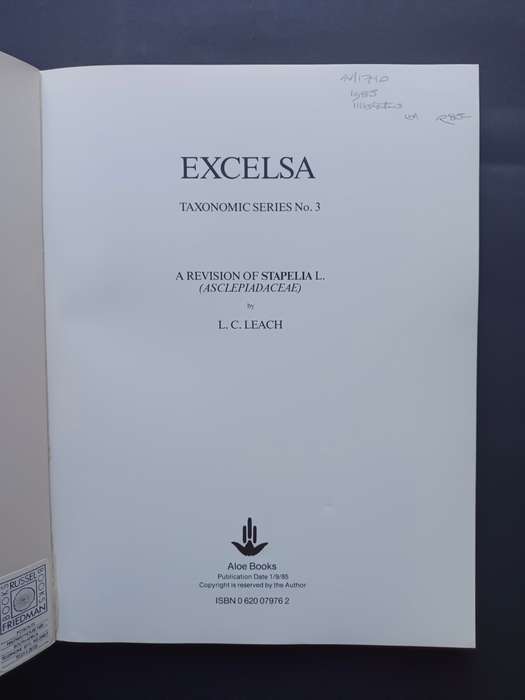 EXCELSA Taxonomic Series No 3 / Leach, L. C
