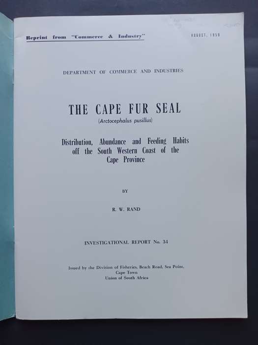 THE CAPE FUR SEAL(Arctocephalus pusillus) / R. W. Rand (1959)