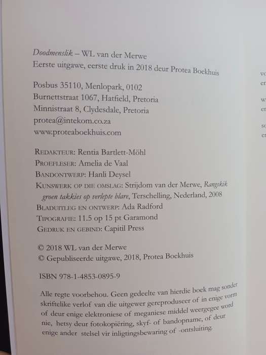 Doodmenslik / WL van der Merwe