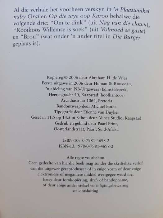 ROOIKOOS WILLEMSE IS SOEK / Abraham H. de Vries