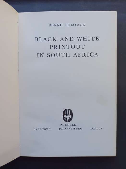 BLACK AND WHITE PRINTOUT IN SOUTH AFRICA / Dennis Solomon