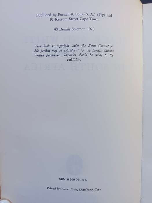 BLACK AND WHITE PRINTOUT IN SOUTH AFRICA / Dennis Solomon